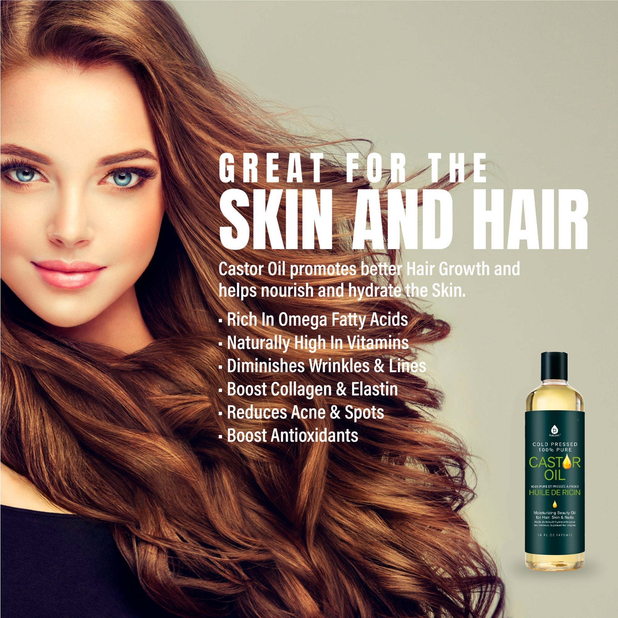 100% Pure Cold Pressed Castor Oil 16 Oz - Ramixor