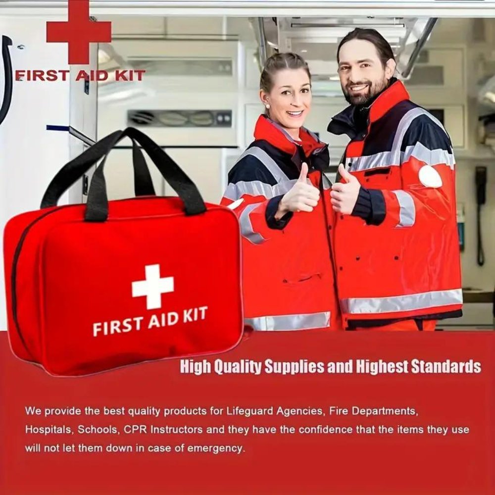 173pcs Large First Aid Kit: Portable Bag For Outdoor Hunting, Hiking, Camping And More - Including Emergency Supplies! - Ramixor