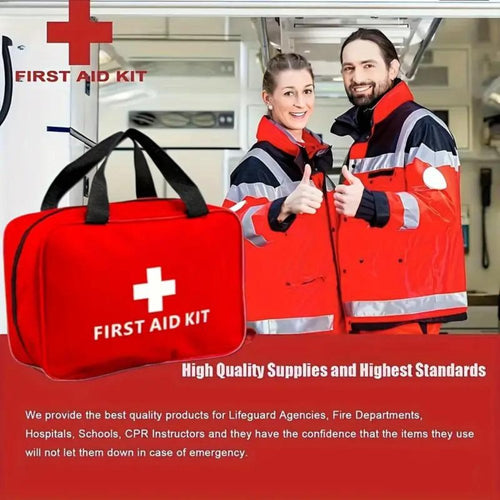173pcs Large First Aid Kit: Portable Bag For Outdoor Hunting, Hiking, Camping And More - Including Emergency Supplies! - Ramixor