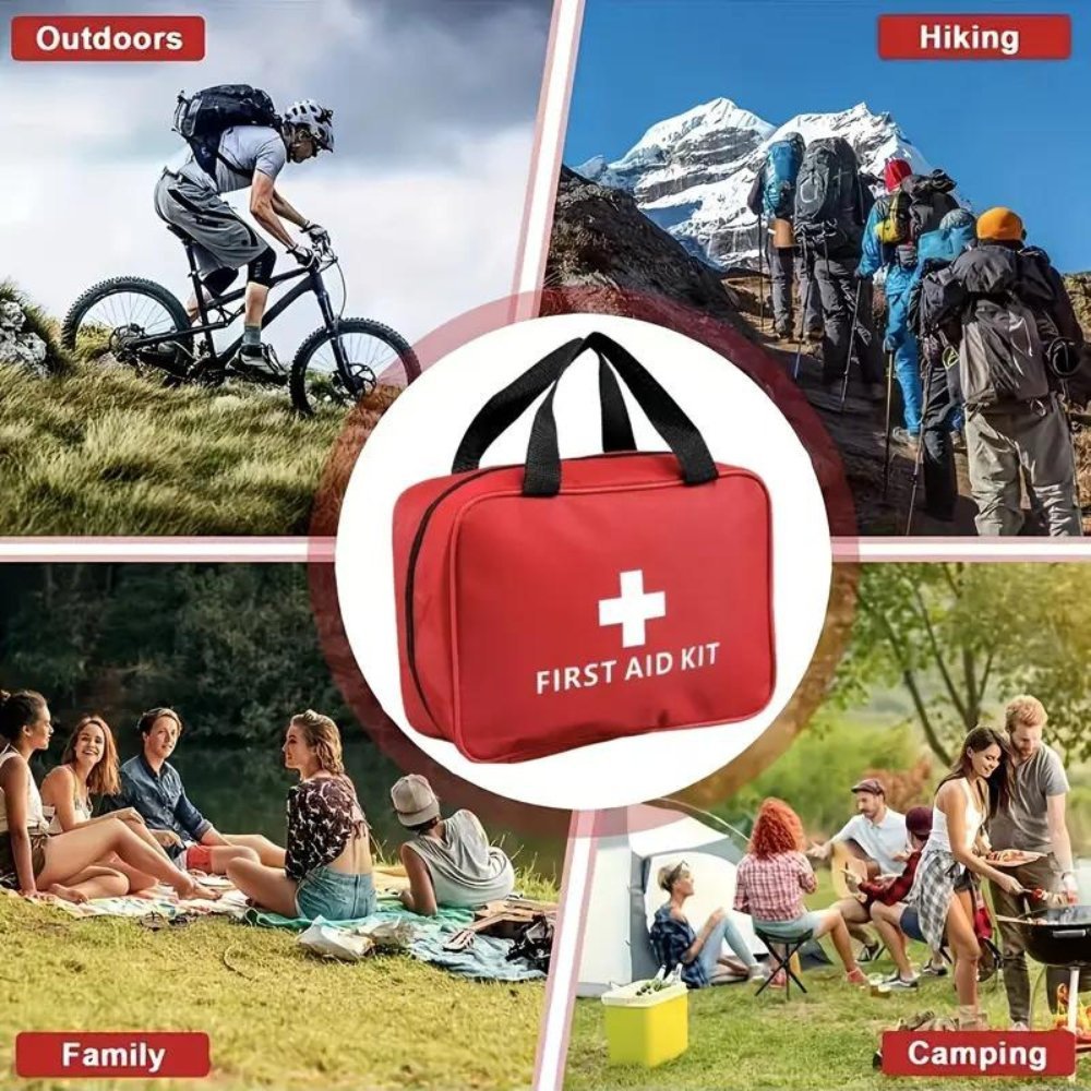 173pcs Large First Aid Kit: Portable Bag For Outdoor Hunting, Hiking, Camping And More - Including Emergency Supplies! - Ramixor