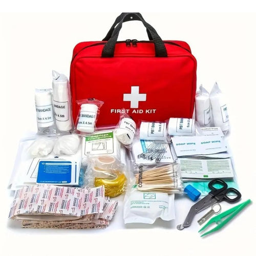 173pcs Large First Aid Kit: Portable Bag For Outdoor Hunting, Hiking, Camping And More - Including Emergency Supplies! - Ramixor