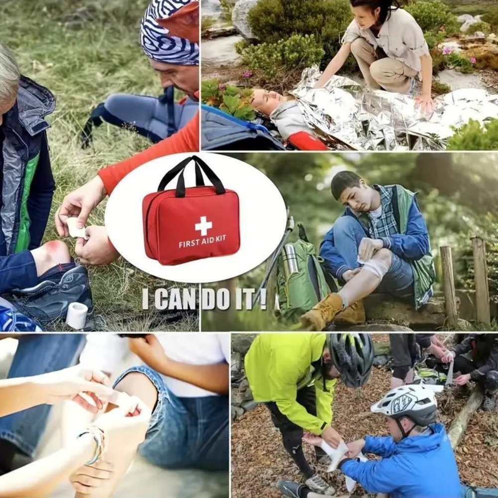 173pcs Large First Aid Kit: Portable Bag For Outdoor Hunting, Hiking, Camping And More - Including Emergency Supplies! - Ramixor