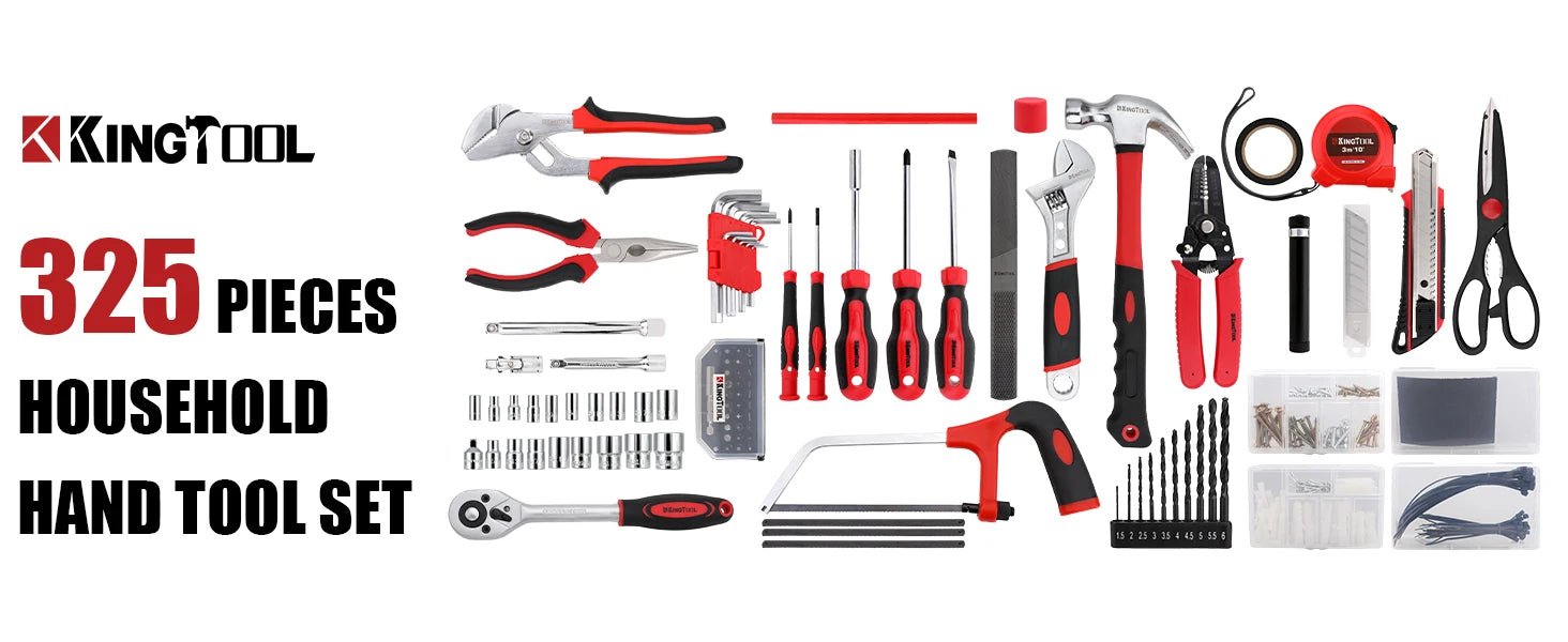 Showcase of tools with different types of hand tools and the product title