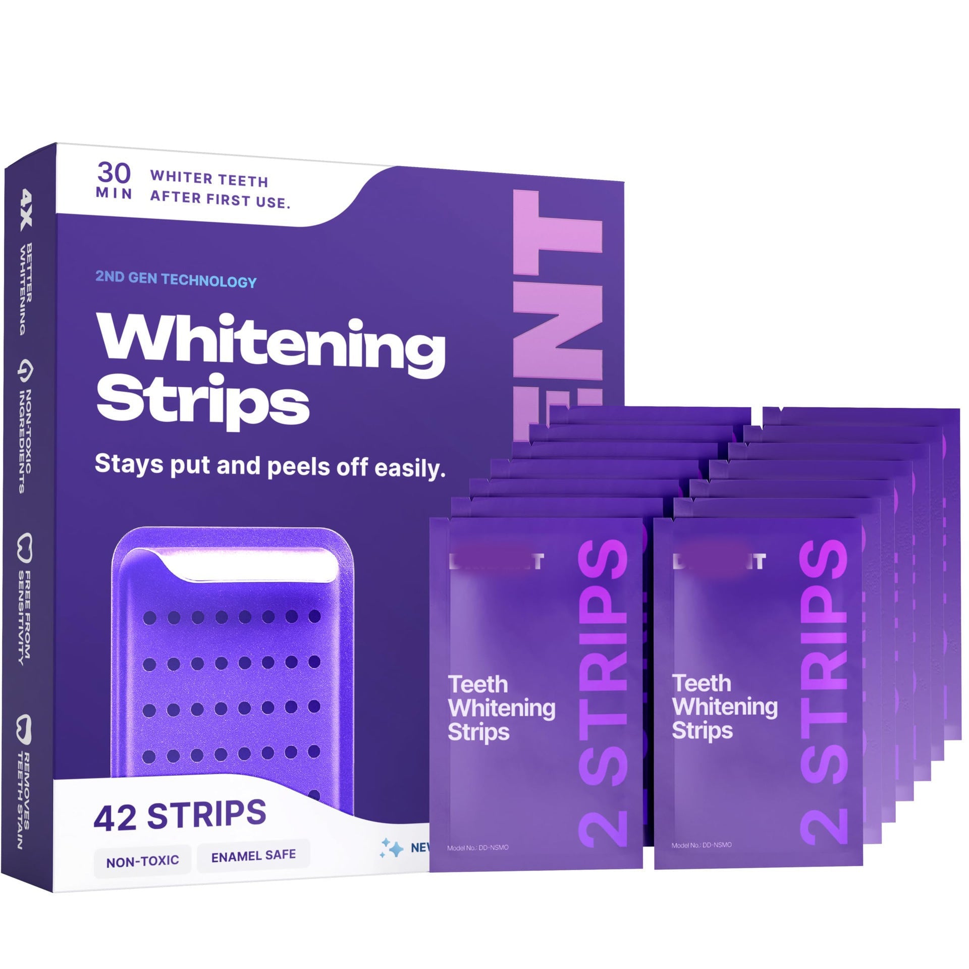 Dr Dent Purple Teeth Whitening Strips (42 Strips) - Ramixor
