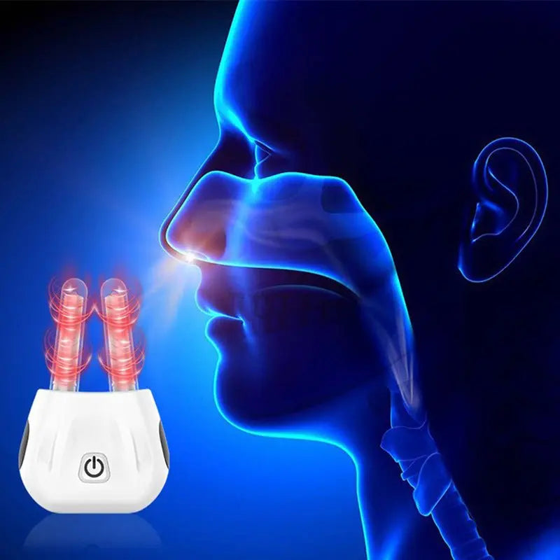 Nasal LED Device with see through outline of human nose promoting effectiveness