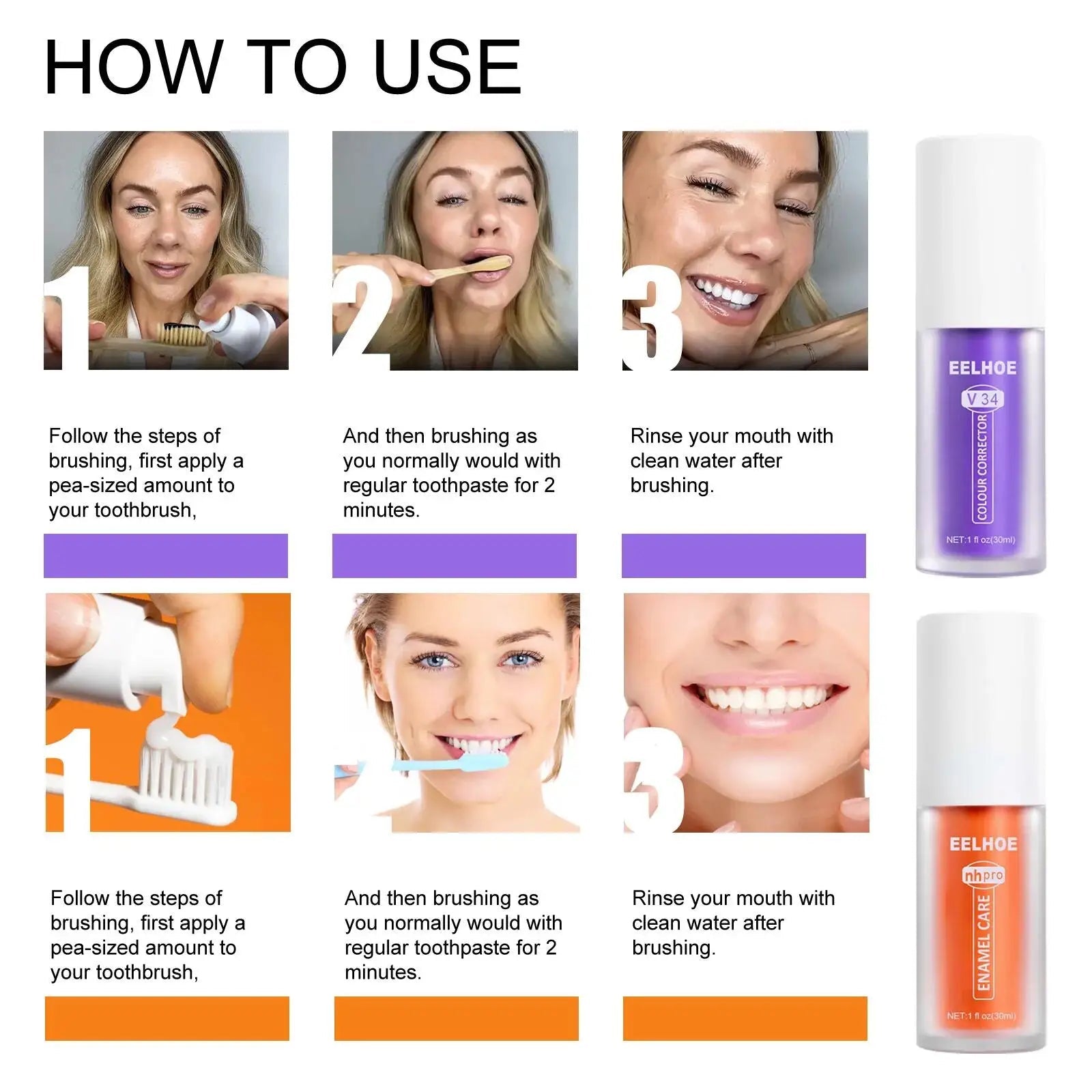 Orange & Purple Toothpaste for Enamel - Ramixor