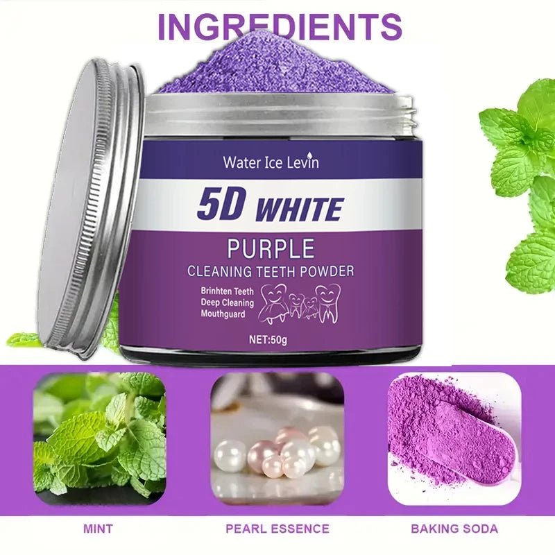 Purple Teeth Whitening Powder, Teeth Cleaning Powder - Ramixor