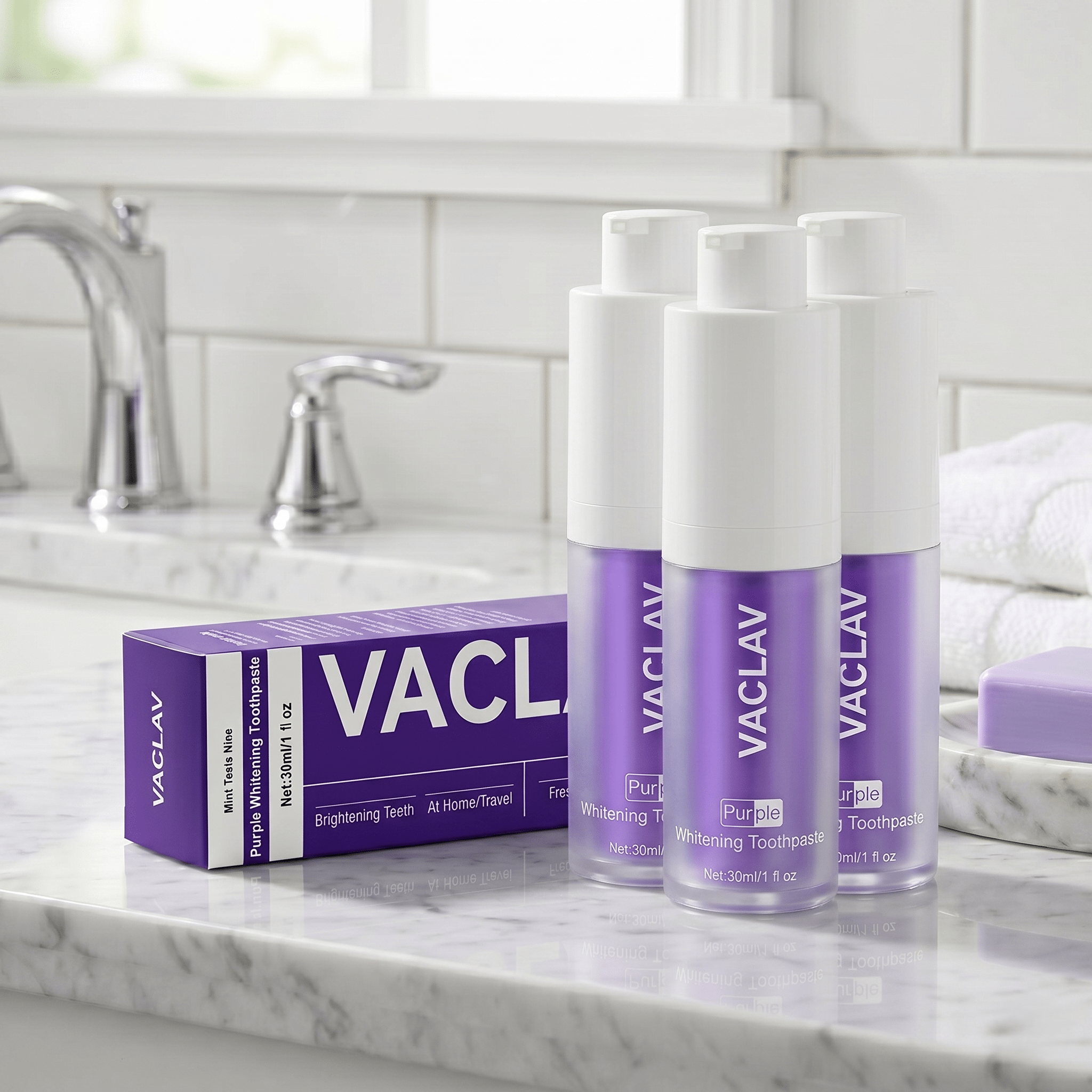 V34 Purple Toothpaste For Teeth Whitening - Ramixor